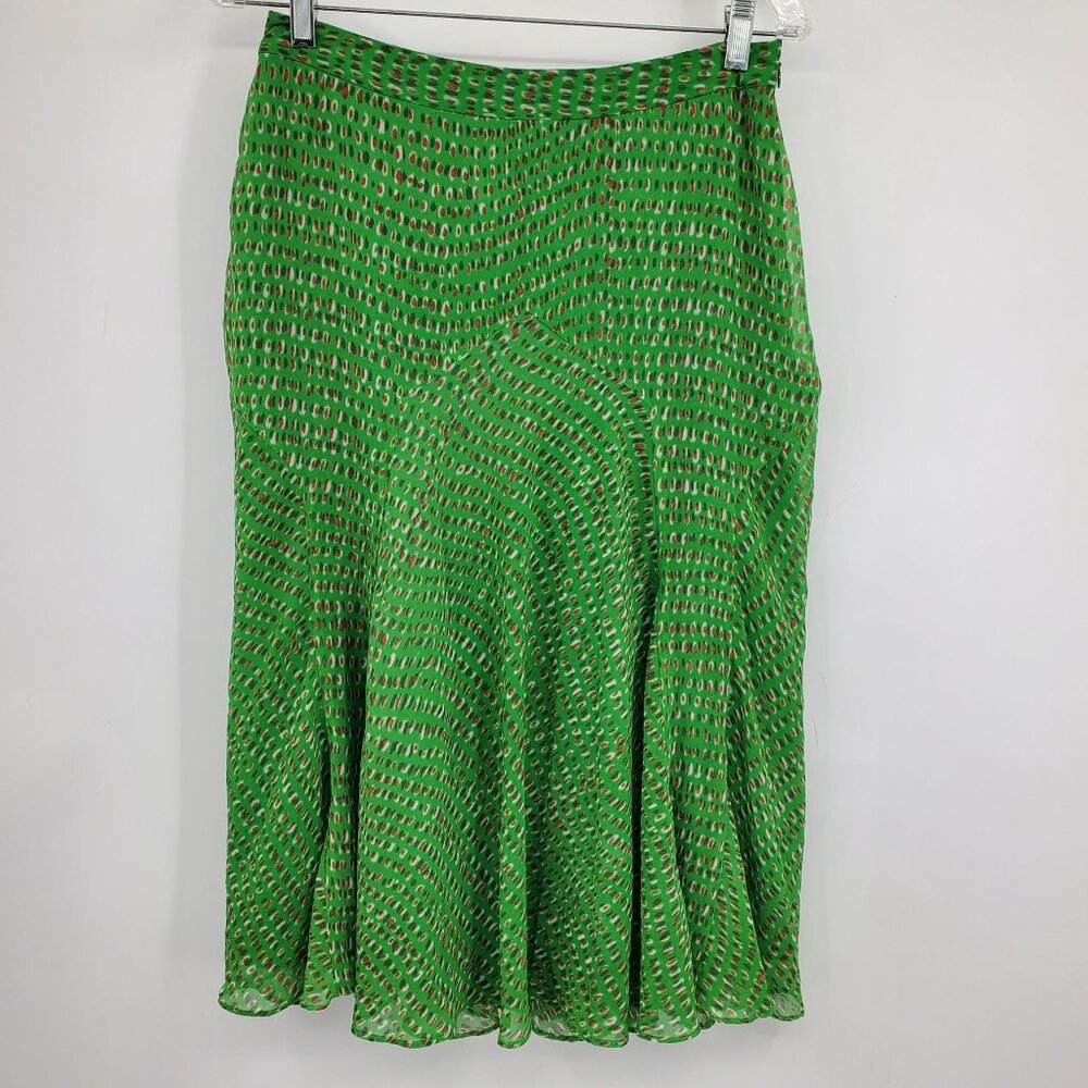 Broadway & Broome Green Y2K Chiffony‎ Speckled Dotted Women's Skirt Size 10